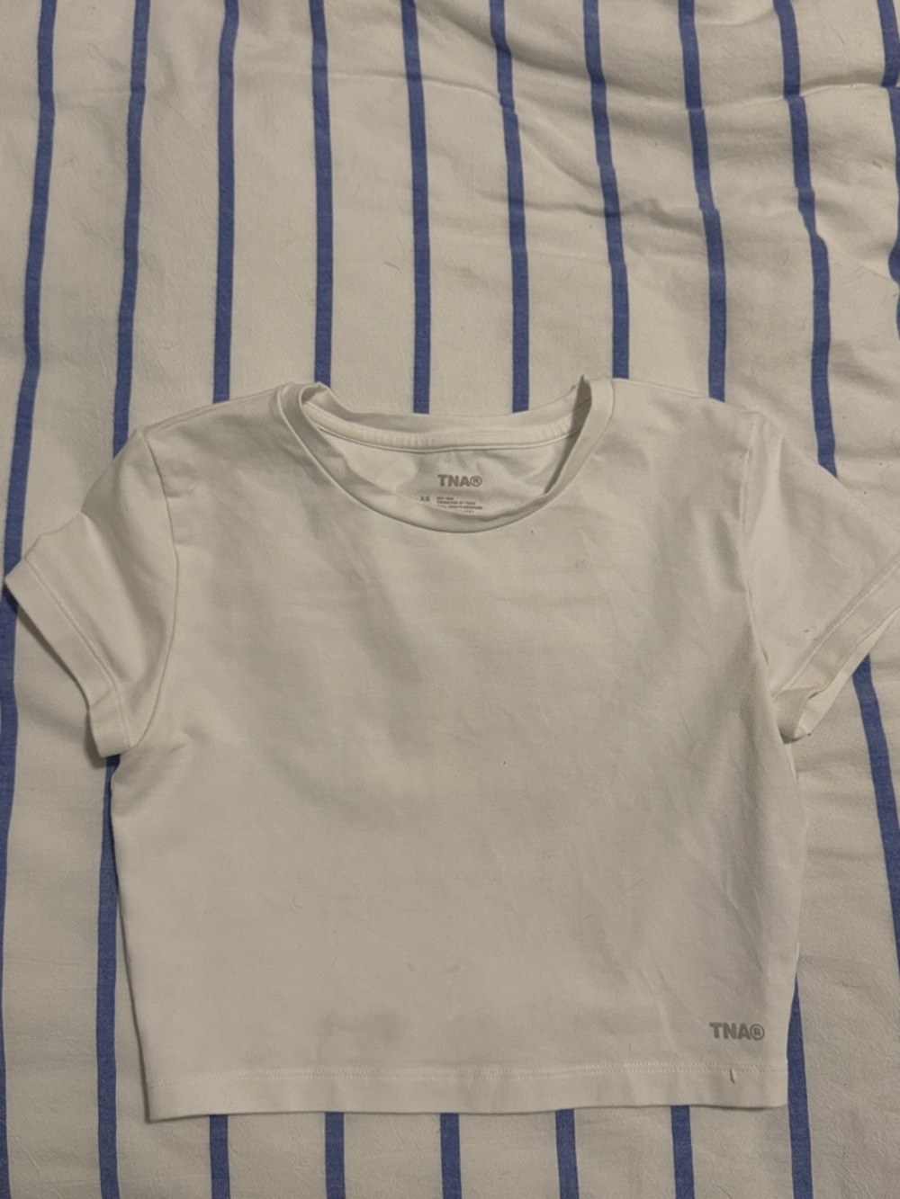 TNA White Short Sleeve Crop Tee